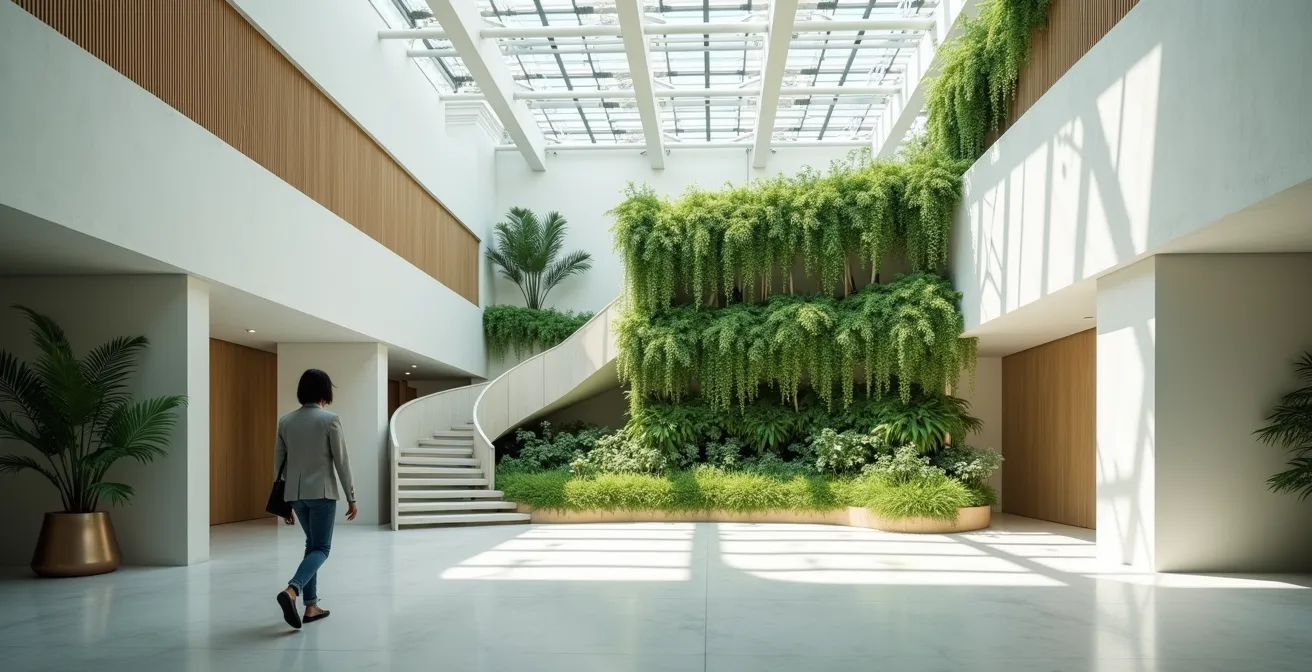 Espace architectural moderne symbolisant l'avenir durable